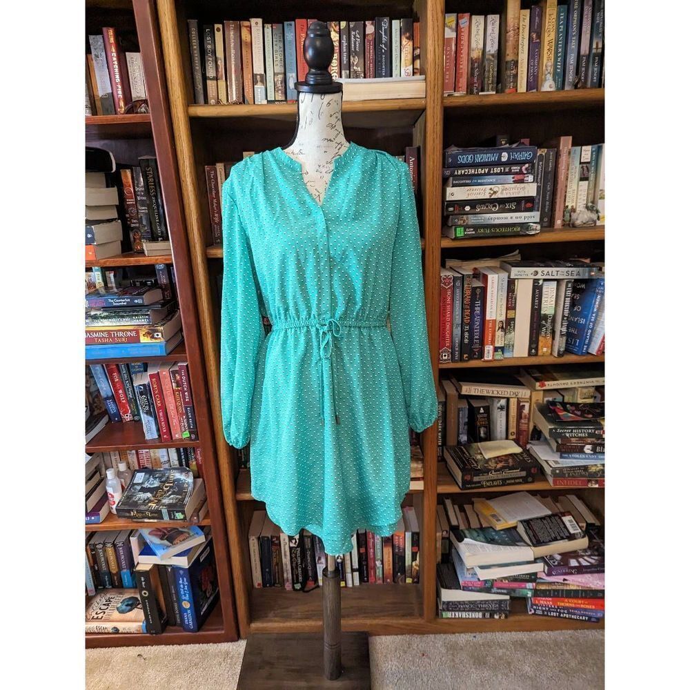 Maison Jules mint green business casual dress sz large euc